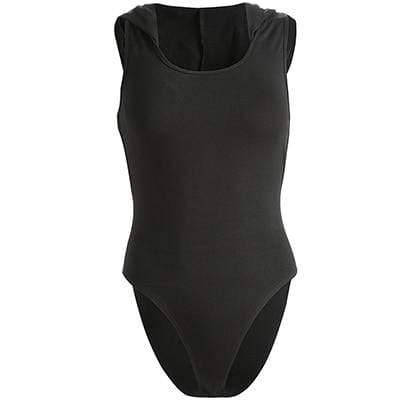 Kinky Cloth 200000362 Black Bodysuit / L Hooded Pentagram Backless Bodysuit