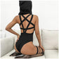 Kinky Cloth 200000362 Hooded Pentagram Backless Bodysuit