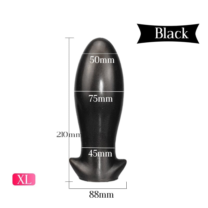 Kinky Cloth Black XL (21cm) Huge Butt Plug