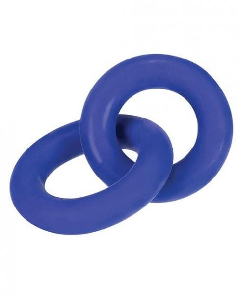 Blue Ox Designs, Oxballs Men's Toys Hunkyjunk Duo Linked Cock/ball Rings, Cobalt