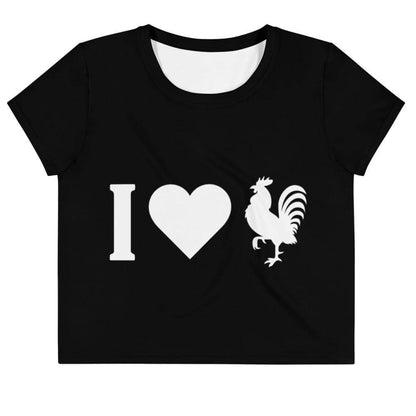 I Love Rooster (Cock) Crop Top Tee