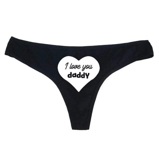 Kinky Cloth panties BLACK / S I Love You Daddy Thong Panties