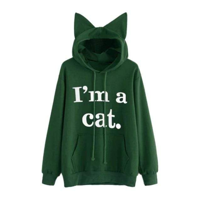 Kinky Cloth Hoodie Green / XXXL I'm A Cat Hoodie