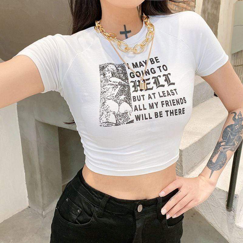 Kinky Cloth 200000791 I Maybe Going To Hell Cropped T-Shirt