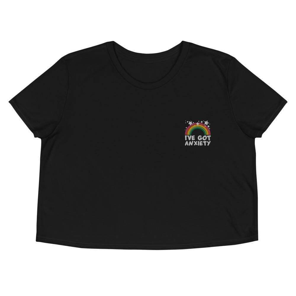 Kinky Cloth Black / S I've Got Anxiety Embroidered Crop Top
