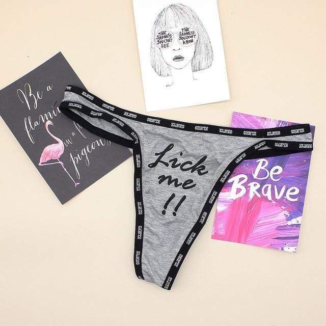 Kinky Cloth Panties Lick Me Illustrated G-Strings