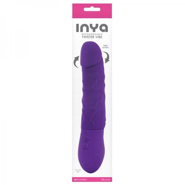 NS Novelties Vibrators Inya Twister Purple Realistic Vibrating Dildo