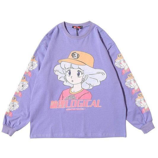Kinky Cloth 200000783 Lavender / S Japanese Cartoon Girl Sweatshirt