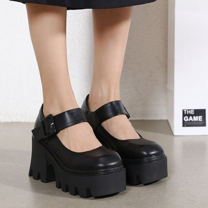 Kinky Cloth Japanese Style Platform Shoes School
