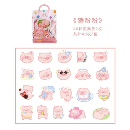 Kinky Cloth A Kawaii Animal Box Stickers 40 Pcs/lot