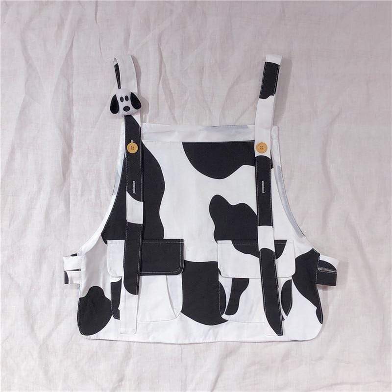 Kinky Cloth 200003989 Kawaii Cow Print Cropped Vest
