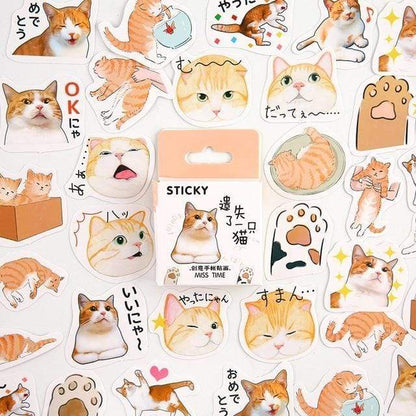 Kinky Cloth Stickers Cat Faces Kawaii Sticker Packs