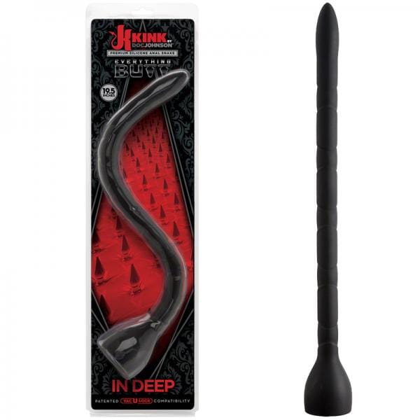 Doc Johnson Anal Toys Kink In Deep Silicone Anal Snake 19.5 inches Black