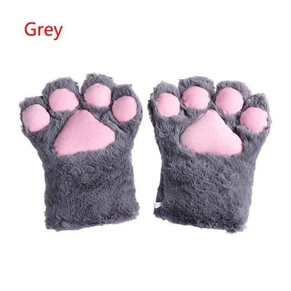Kinky Cloth Gray / One Size Kitten Paw Gloves