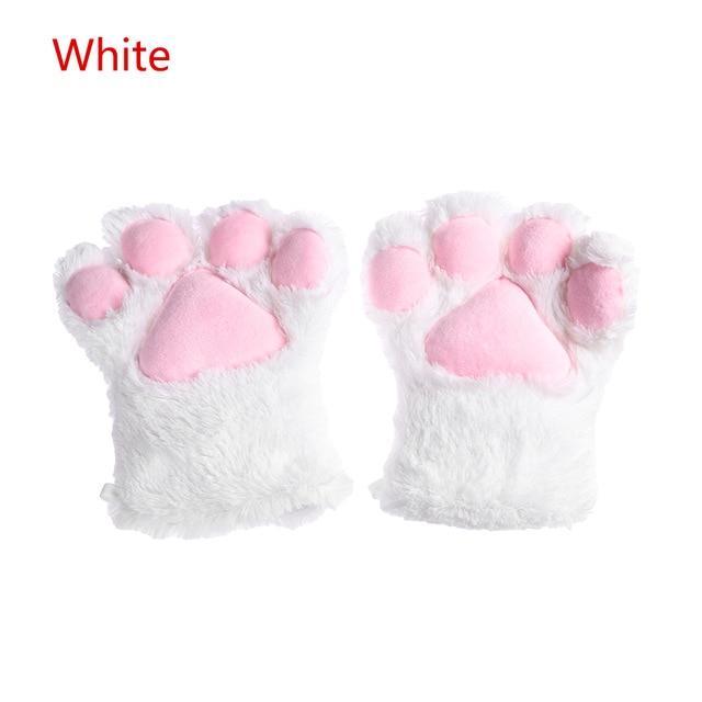 Kinky Cloth White / One Size Kitten Paw Gloves