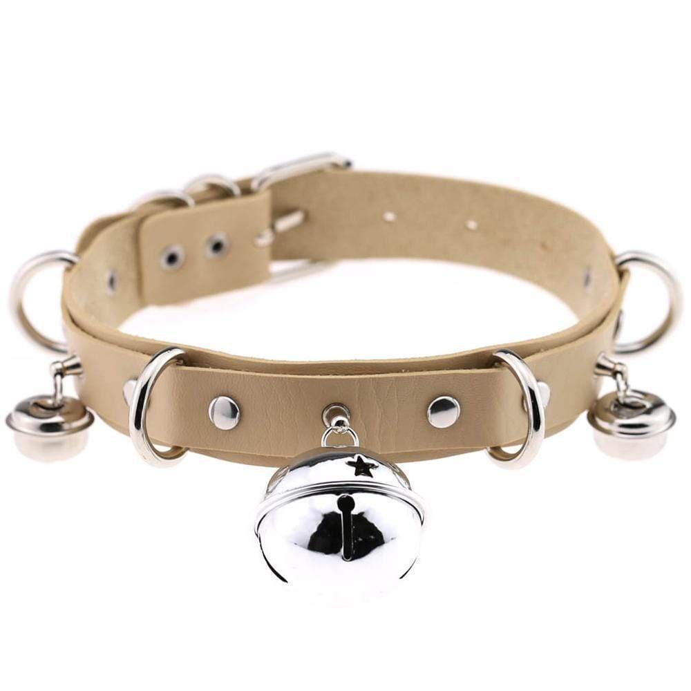 Kinky Cloth Necklace Nude Kitty Bell Collar