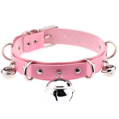 Kinky Cloth Necklace Pink Kitty Bell Collar