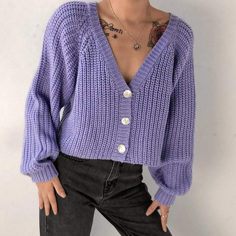 Kinky Cloth 200000373 Knitted Button Cropped Cardigan