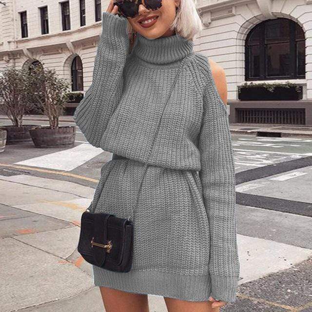 Kinky Cloth Dresses gray / XXL Knitted Sweater Dress