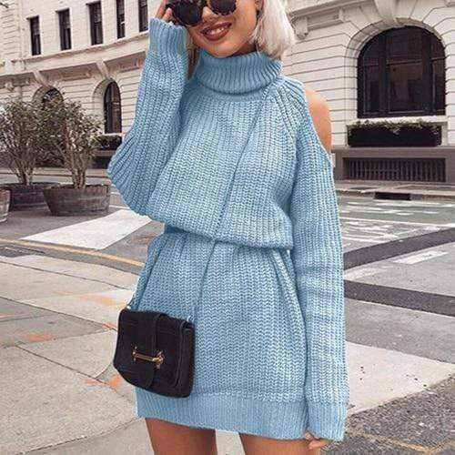 Kinky Cloth Dresses sky / XXL Knitted Sweater Dress