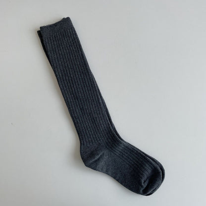 Kinky Cloth Gray / EUR 34-39 Knitting Cotton Long Socks