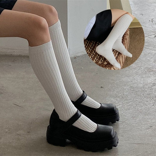 Kinky Cloth Knitting Cotton Long Socks