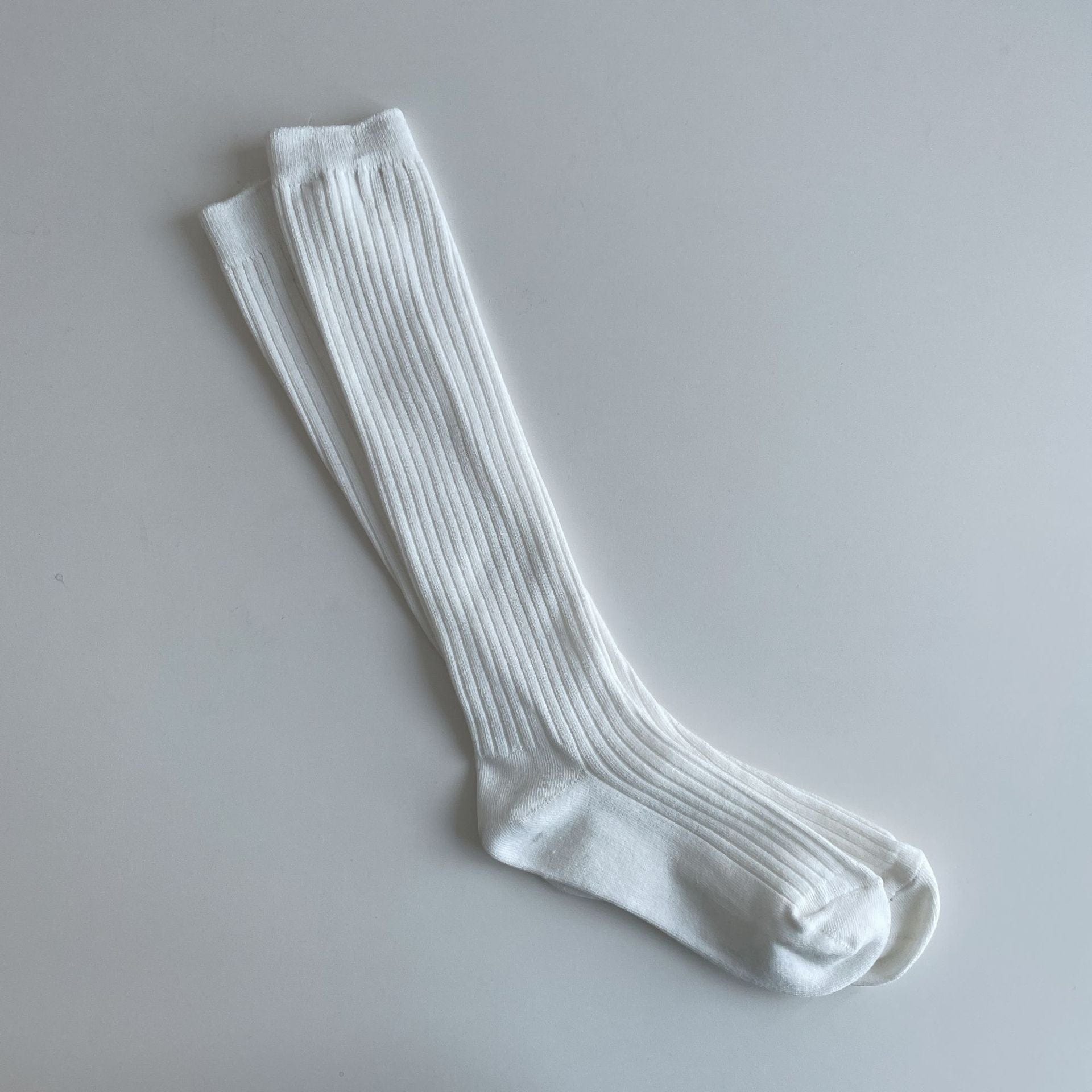 Kinky Cloth White / EUR 34-39 Knitting Cotton Long Socks