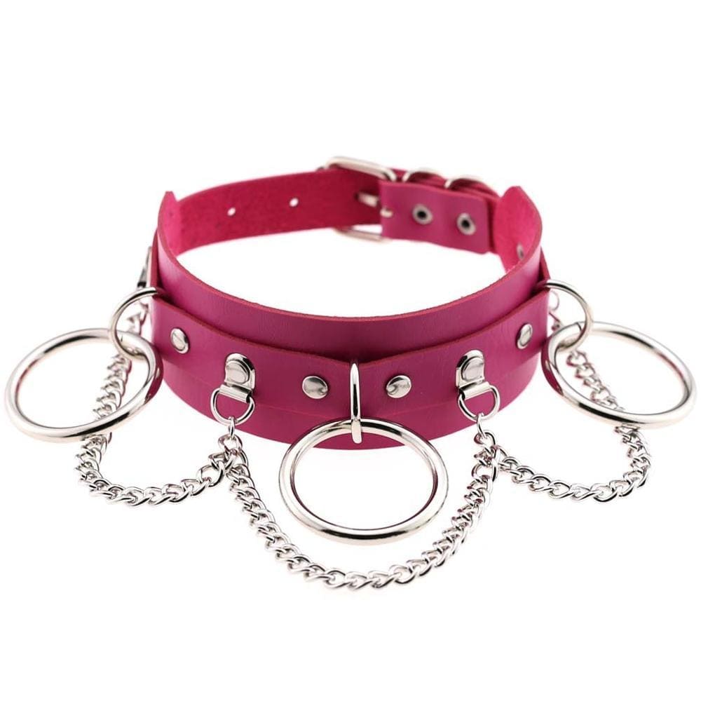 Kinky Cloth Necklace rose red L'esclave Punk Collar