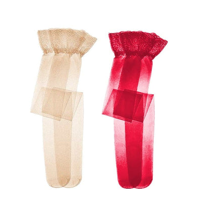 Kinky Cloth 1beige 1 Chinese red / L Lace Garter Belt Thigh-High Stockings