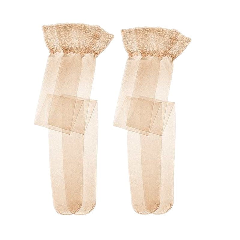 Kinky Cloth 2 Beige / L Lace Garter Belt Thigh-High Stockings