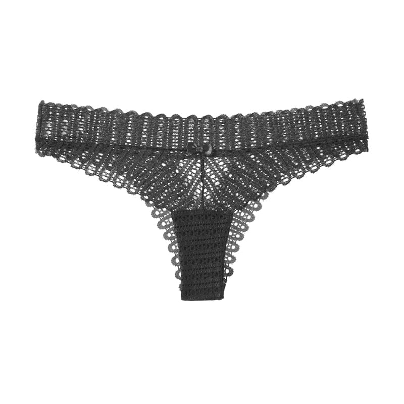Kinky Cloth Black / M / China|1pc Lace Hollow Out Thong