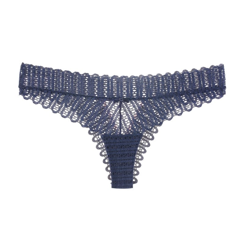 Kinky Cloth Blue / M / China|1pc Lace Hollow Out Thong