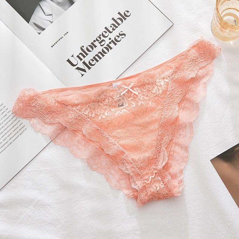 Kinky Cloth Pink / M / China Lace Lingerie Low-Waist Panties