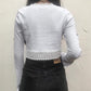 Kinky Cloth 200000791 Lace Patchwork Open Sleeve Crop Top