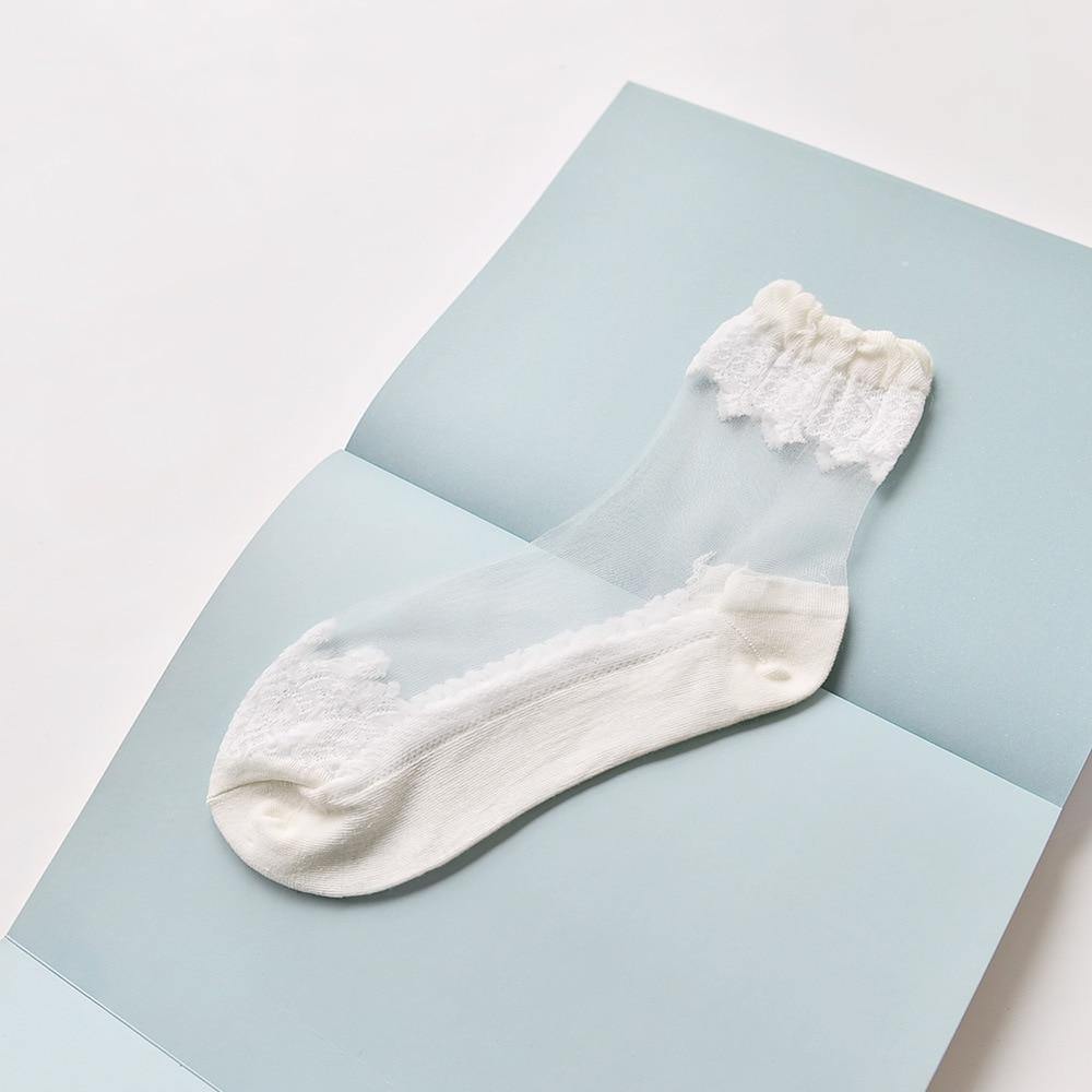 Kinky Cloth 200000866 White Lace Ruffle Sheer Socks