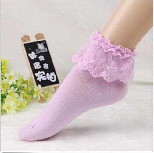 Kinky Cloth Socks Lavender Lace Ruffle Socks
