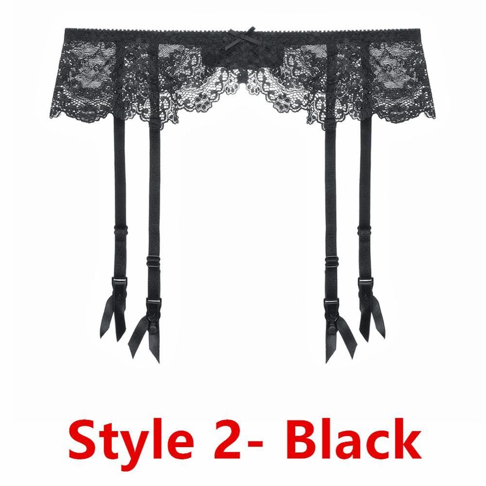 Kinky Cloth Lingerie black2 / L Lace Suspender Garter Belt