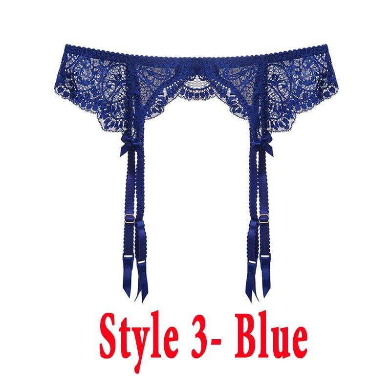 Kinky Cloth Lingerie Blue / L Lace Suspender Garter Belt