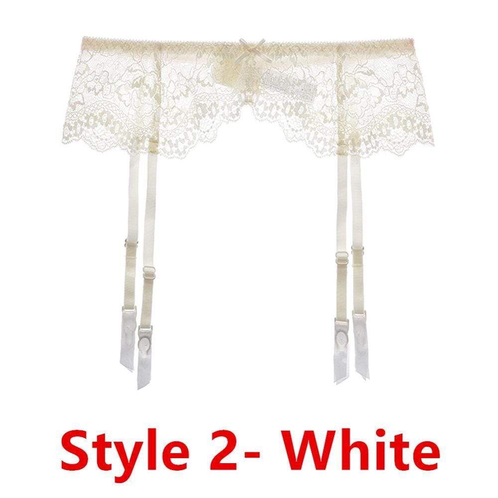Kinky Cloth Lingerie cream white / L Lace Suspender Garter Belt