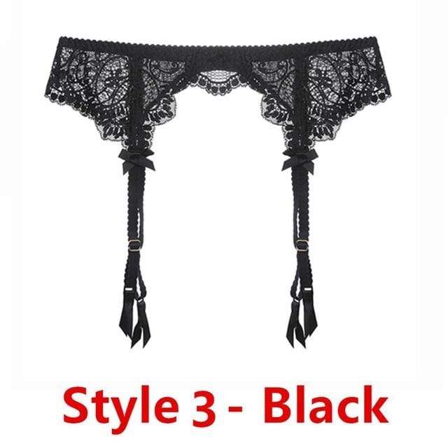 Kinky Cloth Lingerie Black3 / L / China Lace Suspender Garter Belt