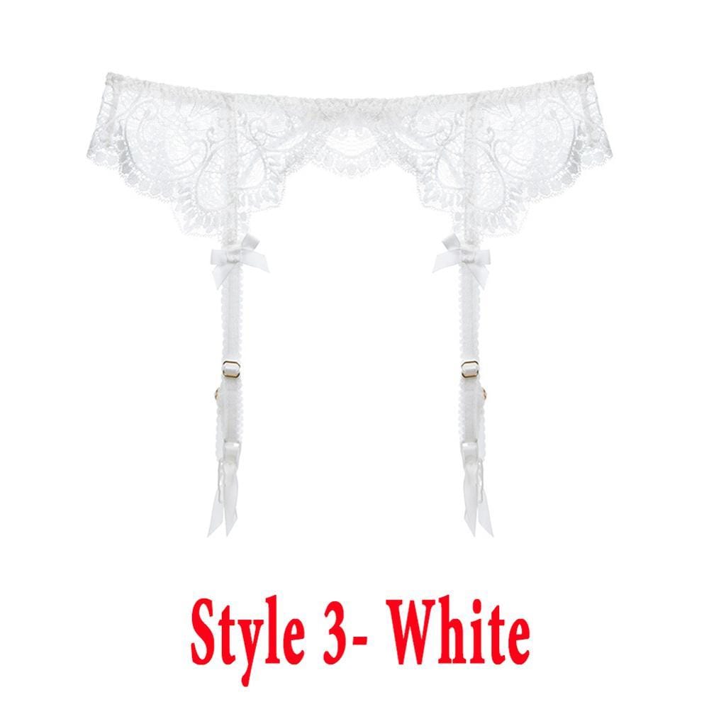 Kinky Cloth Lingerie White 3 / L Lace Suspender Garter Belt