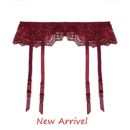 Kinky Cloth Lingerie Wine Red / L Lace Suspender Garter Belt