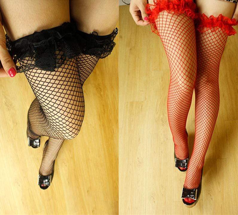Kinky Cloth 200000868 Lace Top Fishnet Stockings