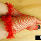 Kinky Cloth 200000868 Red / One size Lace Top Fishnet Stockings