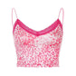 Kinky Cloth 200000790 Pink / S Lace Trim Leopard Cami Crop Top