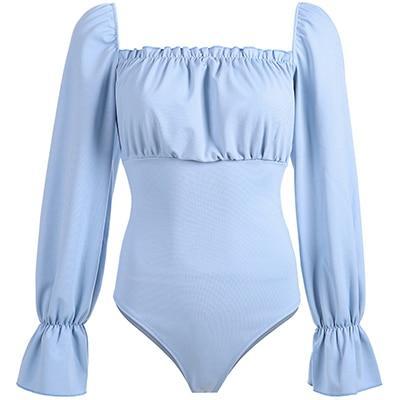 Kinky Cloth Blue Bodysuit / L Lace Up Lolita Onesie