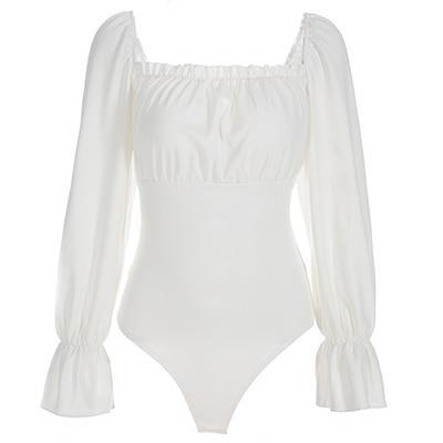 Kinky Cloth White Bodysuit / L Lace Up Lolita Onesie