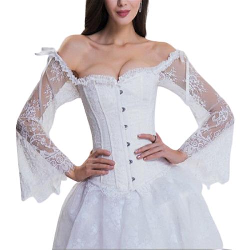 Kinky Cloth 200001885 White / S Lace Up Long Sleeve Lace Corset