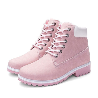 Kinky Cloth pink / 5.5 Lace Up Plush Ankle Boot