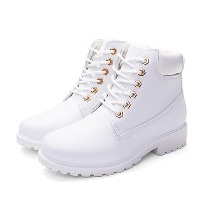 Kinky Cloth white / 5.5 Lace Up Plush Ankle Boot